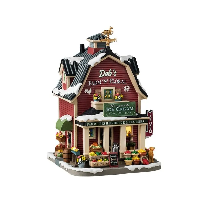 Lemax Edifici Illuminati*Deb's Farm 'N' Floral con Alimentatore Cod. 45238