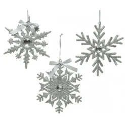 Kaemingk Addobbi Per Albero Di Natale*Fiocchi di neve Argento da appendere. Pezzo Singolo