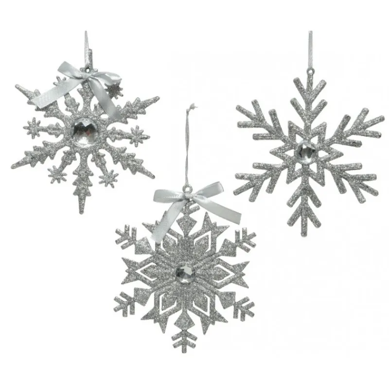 Kaemingk Addobbi Per Albero Di Natale*Fiocchi di neve Argento da appendere. Pezzo Singolo