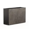 Herstera Fioriere In Metallo Herstera*Fioriera Alta DECO PLANTER DIVIDER 40 in Metallo colore Nero e Pannello Effetto Marmo 120x40x80 cm
