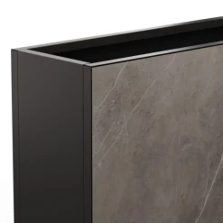 Herstera Fioriere In Metallo Herstera*Fioriera Alta DECO PLANTER DIVIDER 40 in Metallo colore Nero e Pannello Effetto Marmo 120x40x80 cm