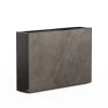 Herstera Fioriere In Metallo Herstera*Fioriera Alta DECO PLANTER DIVIDER 25 in Metallo colore Nero e Pannello Effetto Marmo 120x25x80 cm