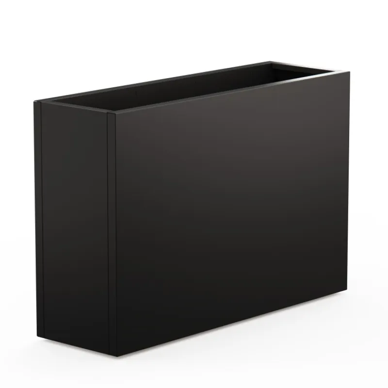 Herstera Fioriere In Metallo Herstera*Fioriera Alta DECO PLANTER DIVIDER 40 in Metallo colore Nero e Pannello Effetto Legno 120x40x80 cm
