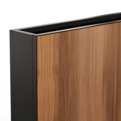 Herstera Fioriere In Metallo Herstera*Fioriera Alta DECO PLANTER DIVIDER 25 in Metallo colore Nero e Pannello Effetto Legno 120x25x80 cm