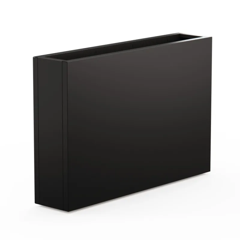 Herstera Fioriere In Metallo Herstera*Fioriera Alta DECO PLANTER DIVIDER 25 in Metallo colore Nero e Pannello Effetto Legno 120x25x80 cm