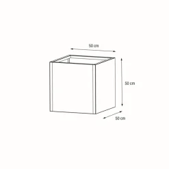 Herstera Fioriere In Metallo Herstera*Fioriera Cubo PLANTER CUBE 50 in Metallo colore Antracite 50x50x50 cm