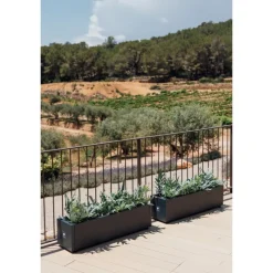 Herstera Fioriere In Metallo Herstera*Fioriera PLANTER BALCONY in Metallo colore Antracite 100x25x25 cm
