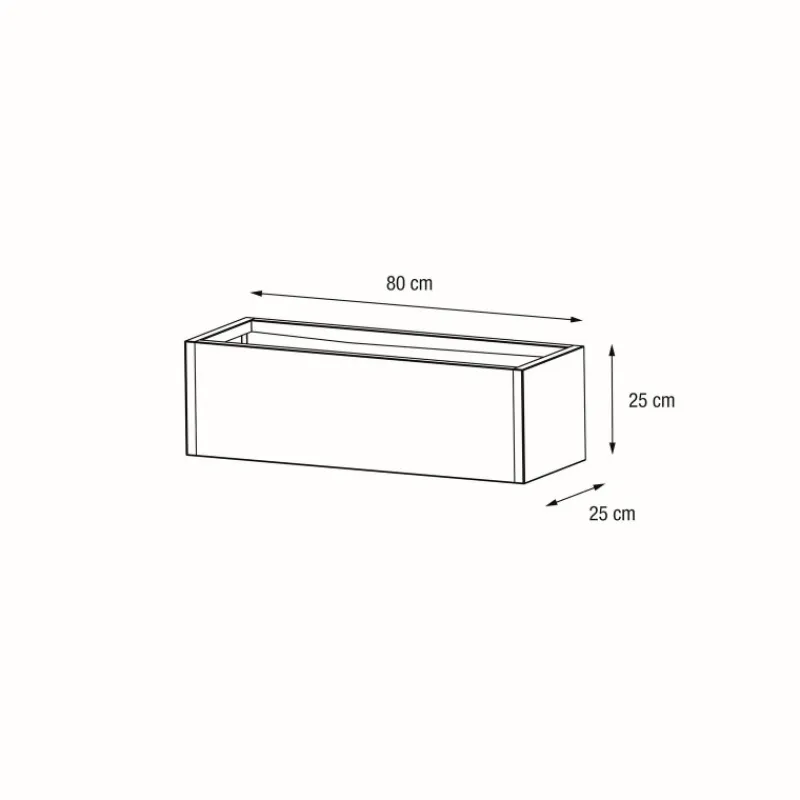 Herstera Fioriere In Metallo Herstera*Fioriera PLANTER BALCONY in Metallo colore Antracite 80x25x25 cm