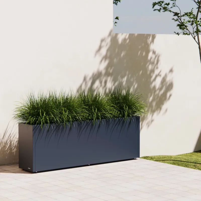 Herstera Fioriere In Metallo Herstera*Fioriera PLANTER 30 in Metallo colore Antracite 150x30x50 cm