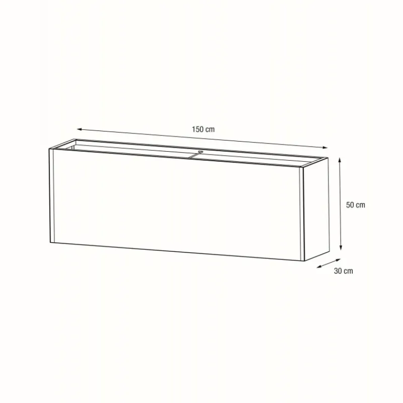 Herstera Fioriere In Metallo Herstera*Fioriera PLANTER 30 in Metallo colore Antracite 150x30x50 cm
