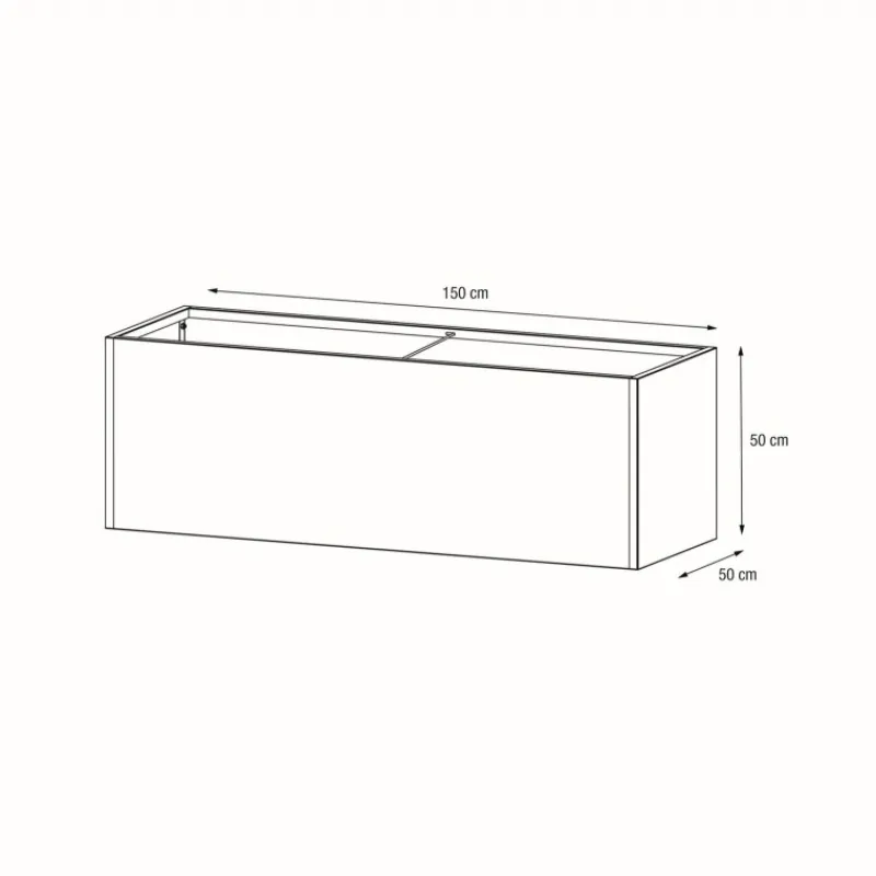 Herstera Fioriere In Metallo Herstera*Fioriera PLANTER 50 in Metallo colore Antracite 150x50x50cm