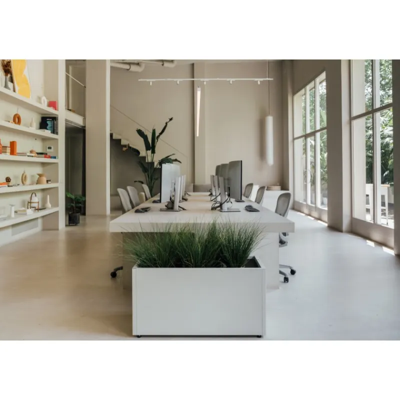 Herstera Fioriere In Metallo Herstera*Fioriera PLANTER 50 in Metallo colore Bianco 100x50x50cm
