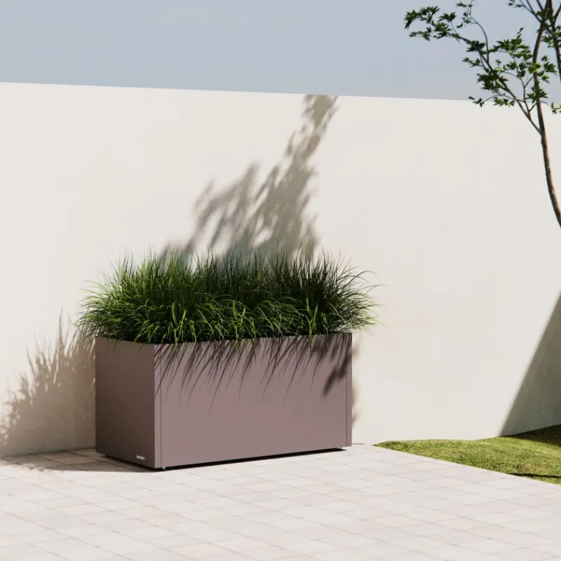 Herstera Fioriere In Metallo Herstera*Fioriera PLANTER 50 in Metallo colore Grigio Scuro 100x50x50cm