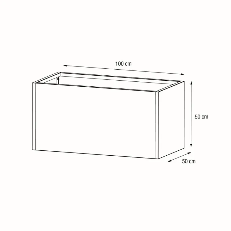 Herstera Fioriere In Metallo Herstera*Fioriera PLANTER 50 in Metallo colore Grigio Scuro 100x50x50cm