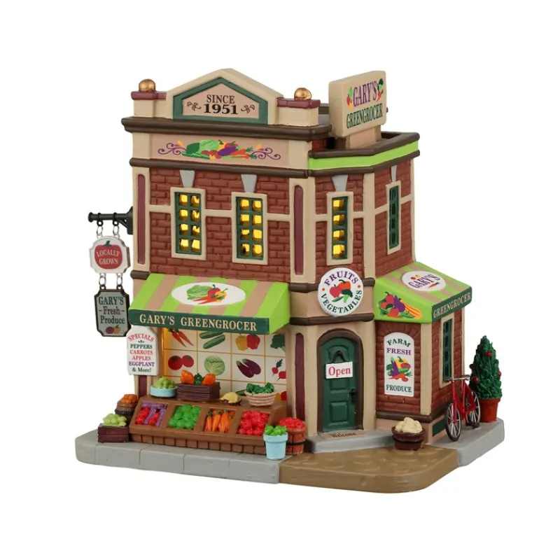 Lemax Edifici Illuminati*Gary's Greengrocer con Alimentatore Cod. 25886