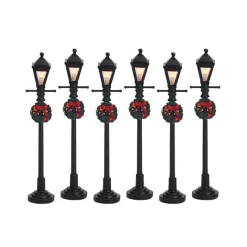 Lemax Luci E Alimentatori|Lemax Best Buy*Gas Lantern Street Lamp Set of 6 Cod. 64499