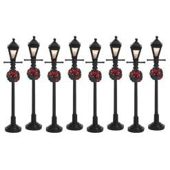Lemax Luci E Alimentatori|Lemax Best Buy*Gas Lantern Street Lamp Set of 8 B/O 4.5V Cod. 64500