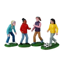 Lemax Personaggi*Girls Soccer Game Set Of 4 Cod. 42314