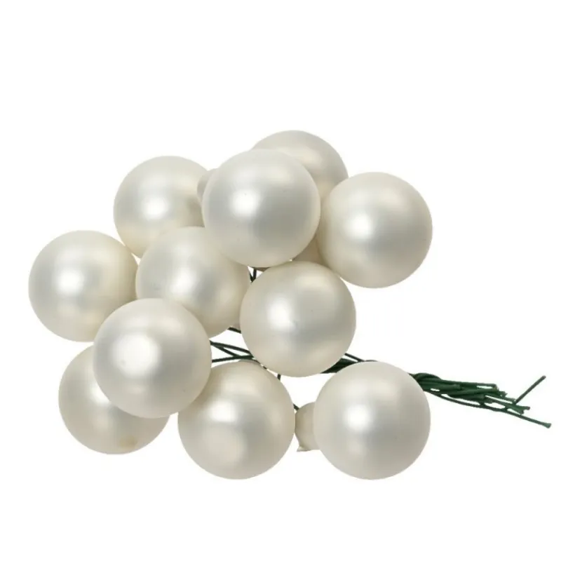 Kaemingk Palline Di Natale|Addobbi Per Albero Di Natale*Grappolo di Palline in Vetro Colore Bianco