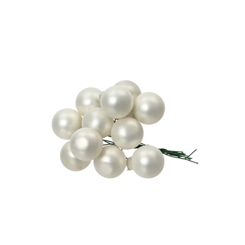 Kaemingk Palline Di Natale|Addobbi Per Albero Di Natale*Grappolo di Palline in Vetro Colore Bianco