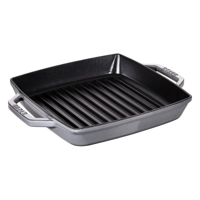 Staub Bistecchiere Griglie E Gratelle*Griglia 2 Manici 23 x 23 cm Grigia Graphite in Ghisa