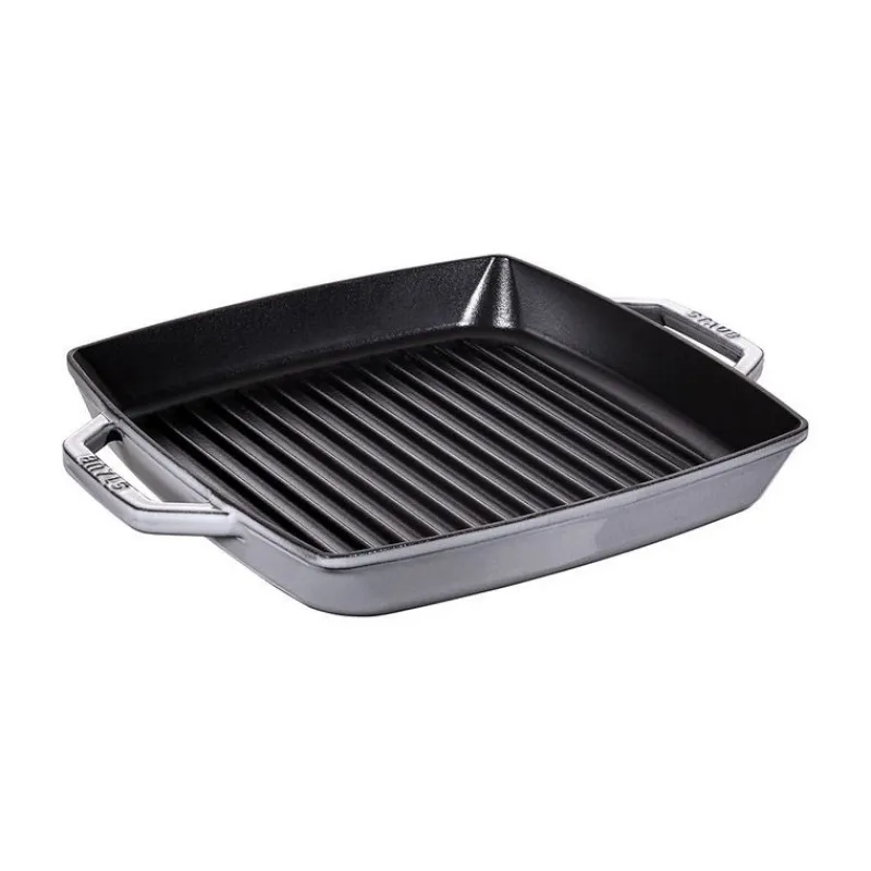 Staub Bistecchiere Griglie E Gratelle*Griglia 2 Manici 28 x 28 cm Grigia Graphite in Ghisa
