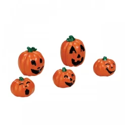 Lemax Accessori|Accessori*Happy Pumpkin Family Set Of 5 Cod. 74239
