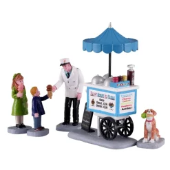 Lemax Personaggi*Happy Scoops Ice Cream Cart Set Of 5 Cod. 12037
