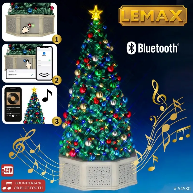 Lemax Edifici E Giostre In Movimento|Novità Lemax Natale 2025*Have A Blue (Tooth) Christmas (Tree) con Alimentatore 4.5V Cod. 54580