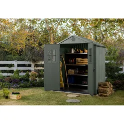 Keter Casette In Resina Keter|Casette Da Giardino Piccole*Casetta da Giardino in Resina DARWIN 6x4 Green con Finestre Frontali