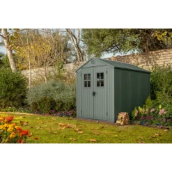 Keter Casette In Resina Keter|Casette Da Giardino Piccole*Casetta da Giardino in Resina DARWIN 6x8 Green con Finestre Frontali