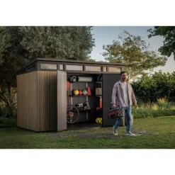 Keter Casette In Resina Keter|Linea Premium Keter Signature*Casetta da Giardino in Resina SIGNATURE PENT 11X7 DOGHE