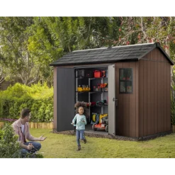 Keter Casette In Resina Keter|Casette Da Giardino Grandi*Casetta da Giardino in Resina NEWTON PLUS 759 - Doppia Scelta di Montaggio