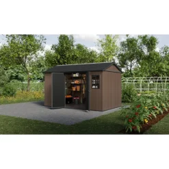 Keter Casette In Resina Keter|Casette Da Giardino Grandi*Casetta da Giardino in Resina NEWTON PLUS 1375 - Doppia Scelta di Montaggio