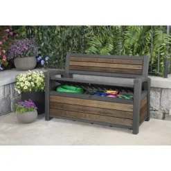 Keter Cassapanche In Resina|Linea Premium Keter Signature*Cassapanca in Resina SIGNATURE DECO BENCH 60 NOCE