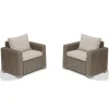 Keter Divani E Set Da Giardino|Divani E Set Da Giardino*2 Poltrone Con Braccioli CALIFORNIA Cappuccino