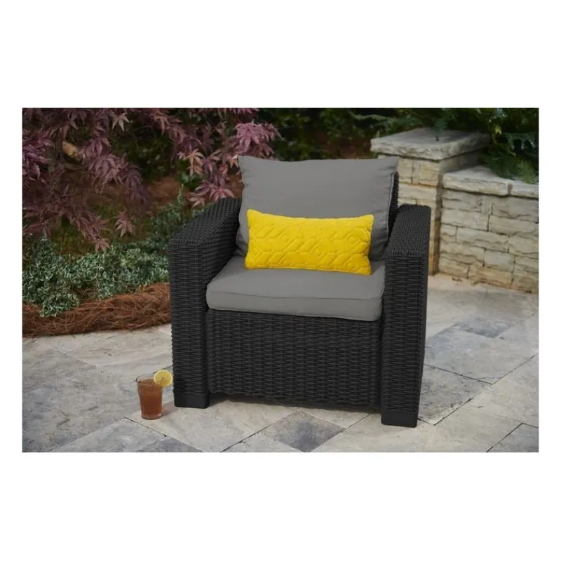 Keter Divani E Set Da Giardino|Divani E Set Da Giardino*2 Poltrone Con Braccioli CALIFORNIA Cappuccino