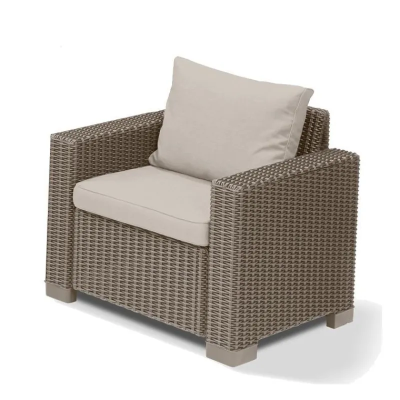 Keter Divani E Set Da Giardino|Divani E Set Da Giardino*2 Poltrone Con Braccioli CALIFORNIA Cappuccino