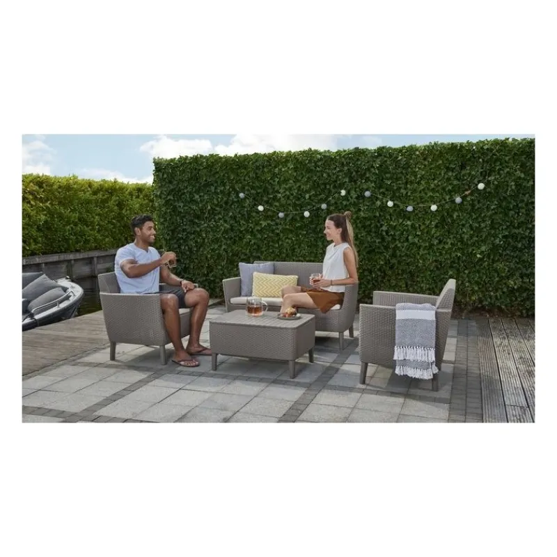 Keter Divani E Set Da Giardino|Divani E Set Da Giardino*Set Lounge 2 posti SALEMO Cappuccino