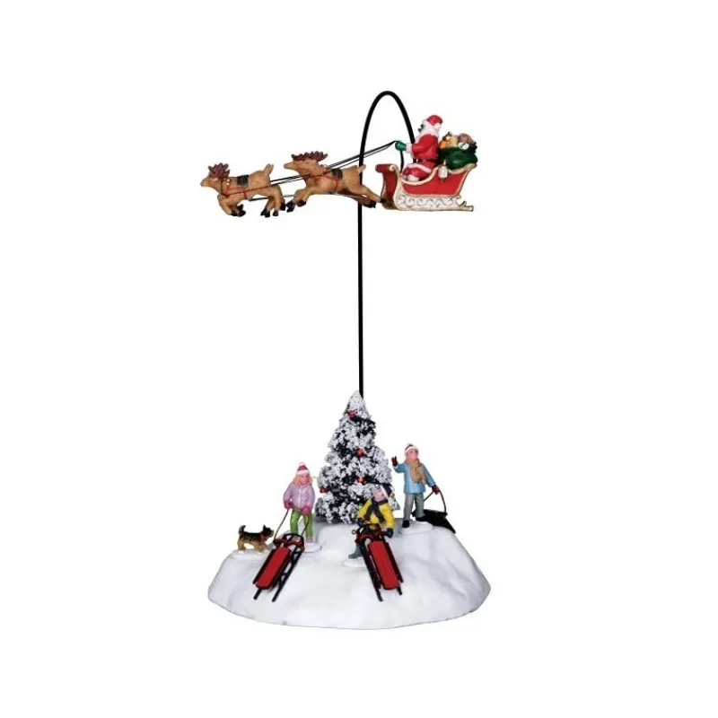 Lemax Edifici E Giostre In Movimento|Scene Natalizie*Look There is Santa! con Alimentatore 4.5V Cod. 14429