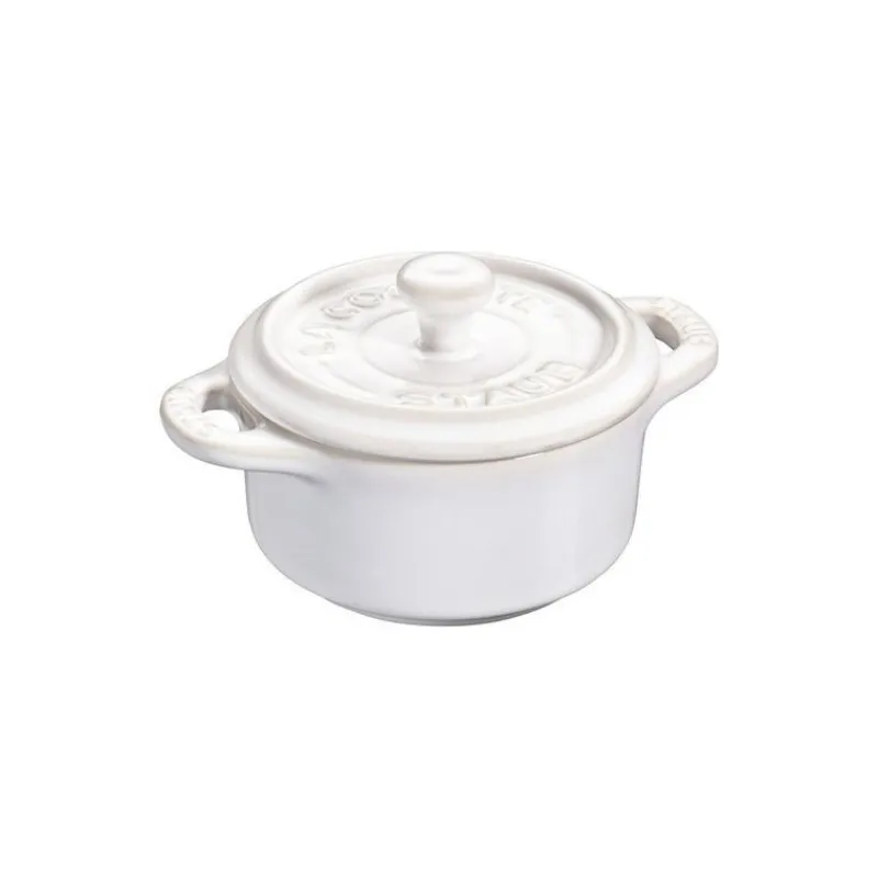 Staub Mini Cocotte E Ramekin*Mini Cocotte 10 cm Bianca Avorio in Ceramica