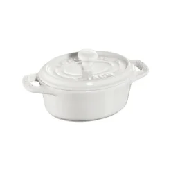 Staub Mini Cocotte E Ramekin*Mini Cocotte Ovale 11 cm Bianca in Ceramica