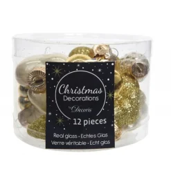 Kaemingk Palline Di Natale|Addobbi Per Albero Di Natale*Mini decorazioni in vetro da appendere. Set di 12