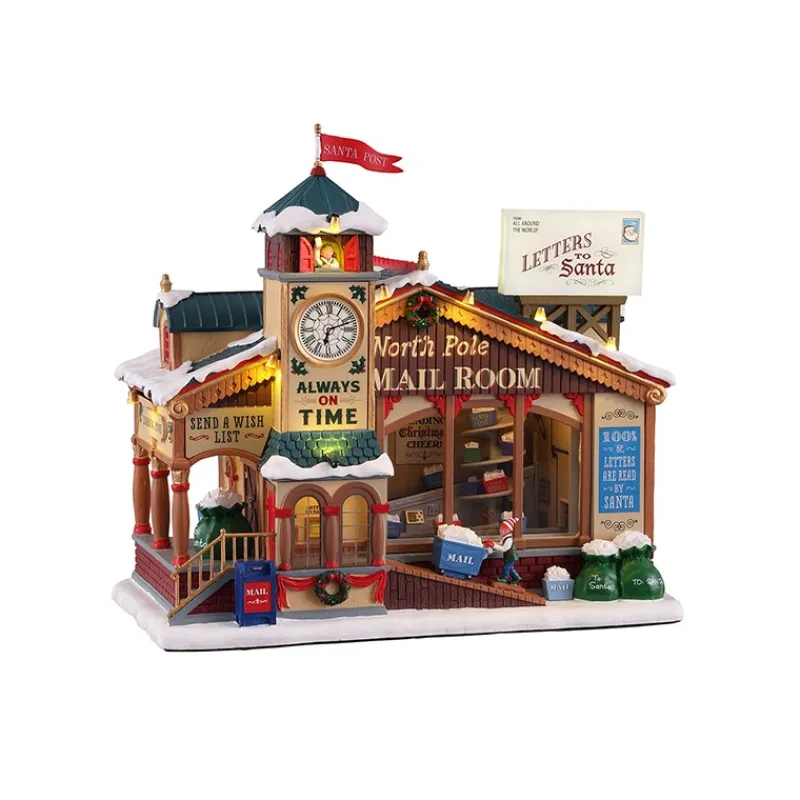 Lemax Edifici E Giostre In Movimento|Lemax Best Buy*North Pole Mail Room con Alimentatore 4.5V Cod. 15733