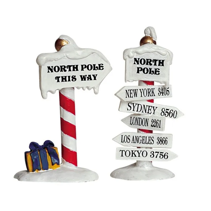 Lemax Personaggi|Accessori*North Pole Signs Set of 2 Cod. 64455