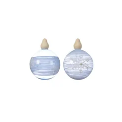 Kaemingk Palline Di Natale|Addobbi Per Albero Di Natale*Pallina da Appendere con Fiocchi di Neve Blu 10 cm. Pezzo Singolo