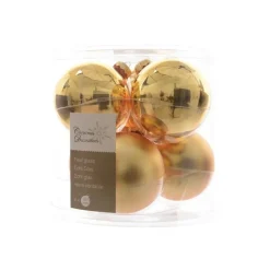 Kaemingk Palline Di Natale|Addobbi Per Albero Di Natale*Palline di Natale da Appendere in Vetro 8 cm Oro. Set di 6