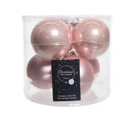 Kaemingk Palline Di Natale|Addobbi Per Albero Di Natale*Palline di Natale da Appendere in Vetro 8 cm Rosa Antico. Set di 6