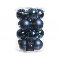 Kaemingk Palline Di Natale|Addobbi Per Albero Di Natale*Palline di Natale in vetro da appendere 8 cm Blu. Set 16