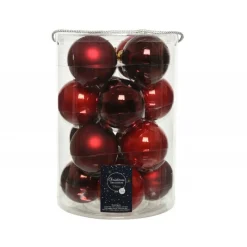 Kaemingk Palline Di Natale|Addobbi Per Albero Di Natale*Palline di Natale in vetro da appendere 8 cm Rosso. Set 16